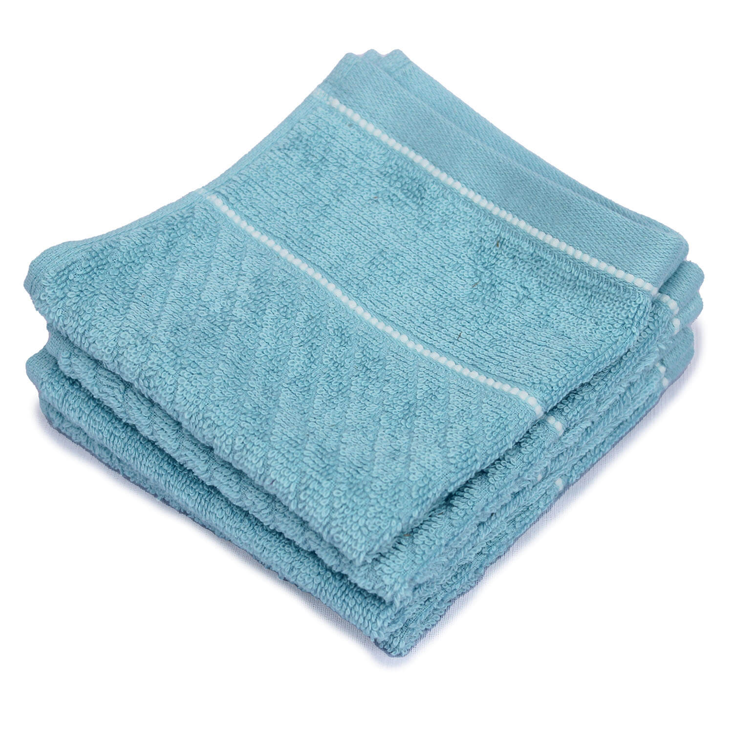 Compact Blue Cotton Hand Towel, 12x12 Inches - Perfect for Travel or Small Spaces